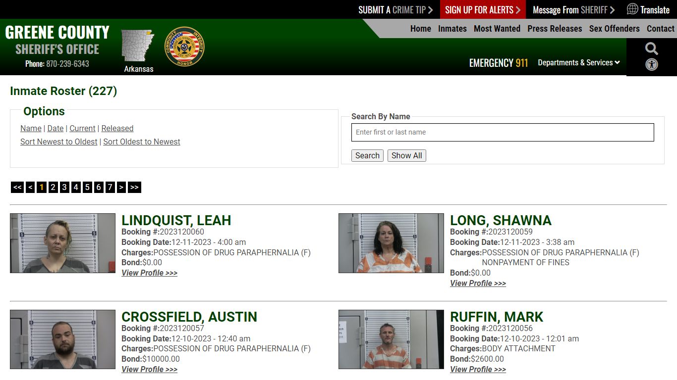 Inmate Roster - Current Inmates Booking Date Descending - Greene County ...